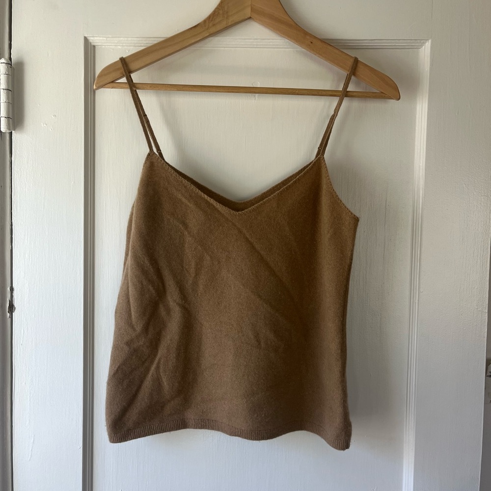 Vince Camel cashmere Cami with Thin Straps